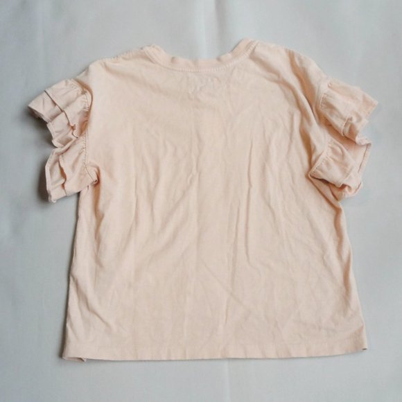 New$215 CURRENT/ELLIOTT THE CARINA RUFFLE-TRIMMED COTTON-JERSEY TOP Tee 2 - Picture 10 of 13